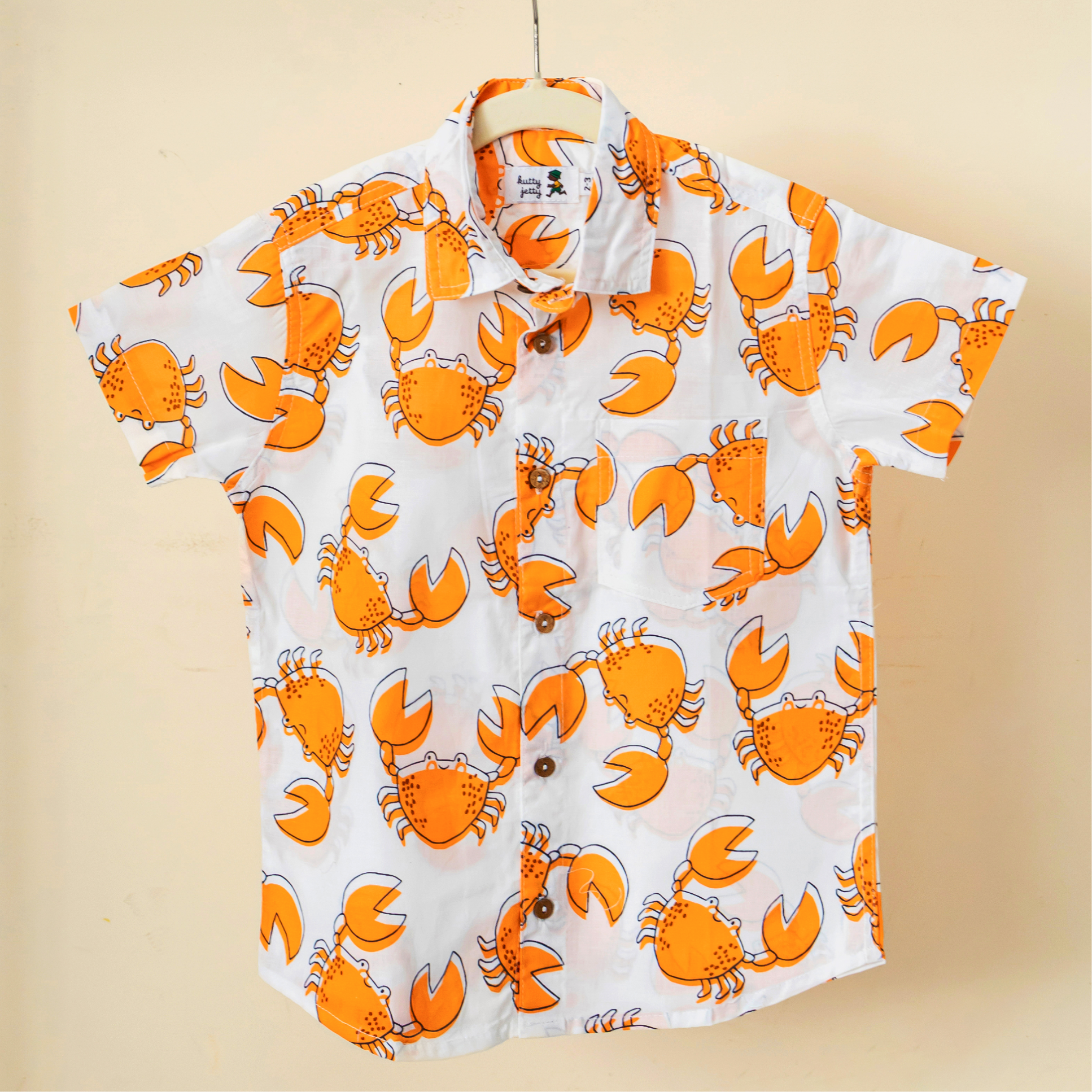 White With Orange Crabs
