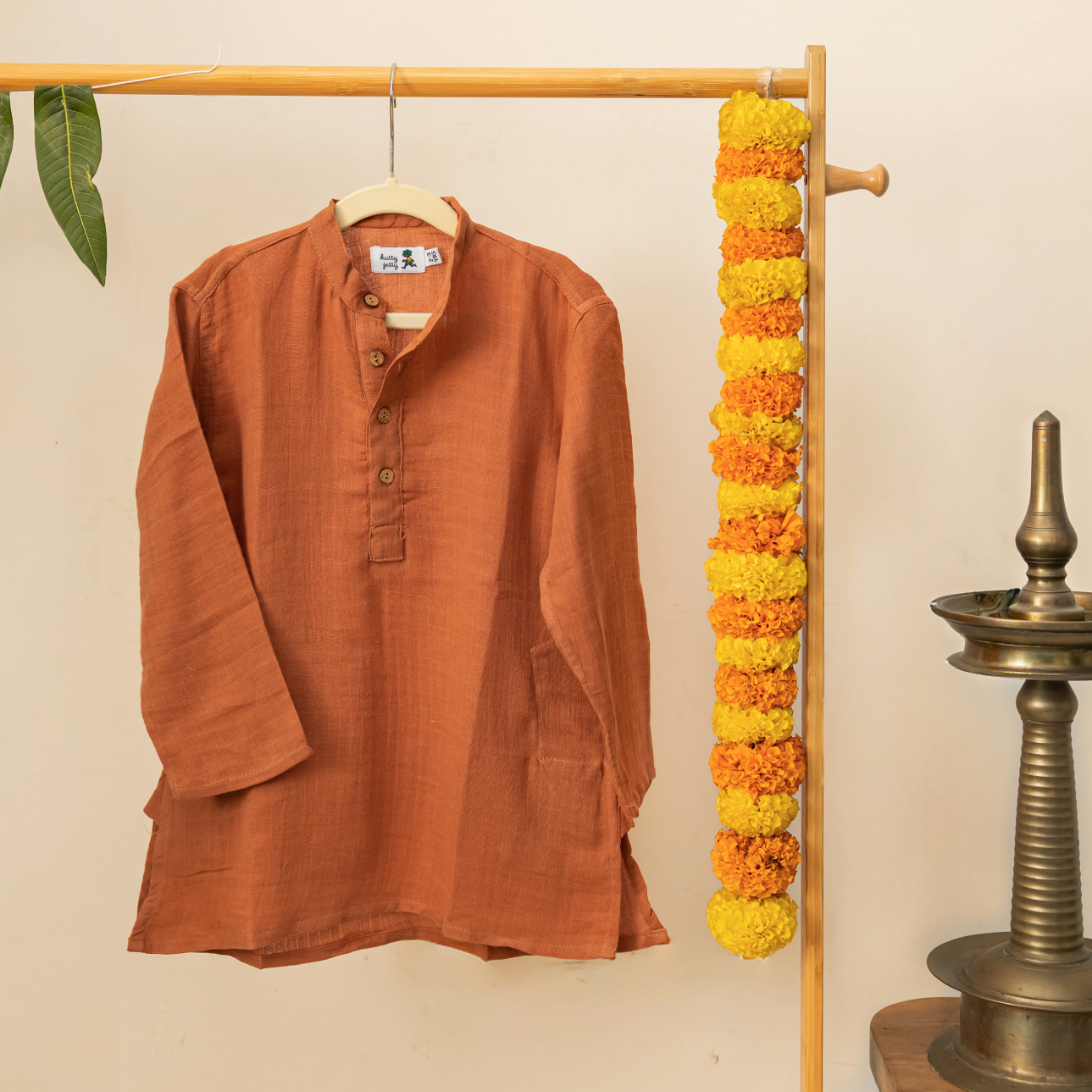 Crinkled Cotton - Rust Brown