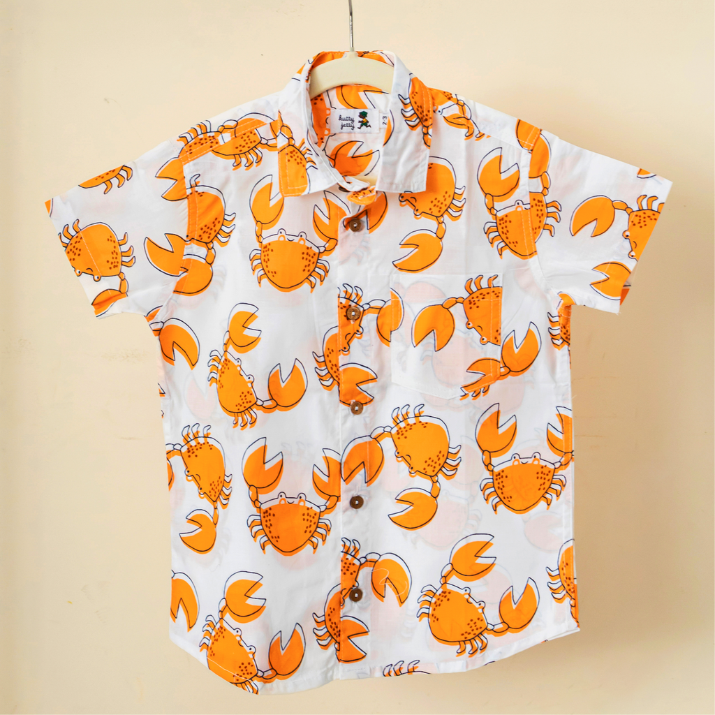 White With Orange Crabs