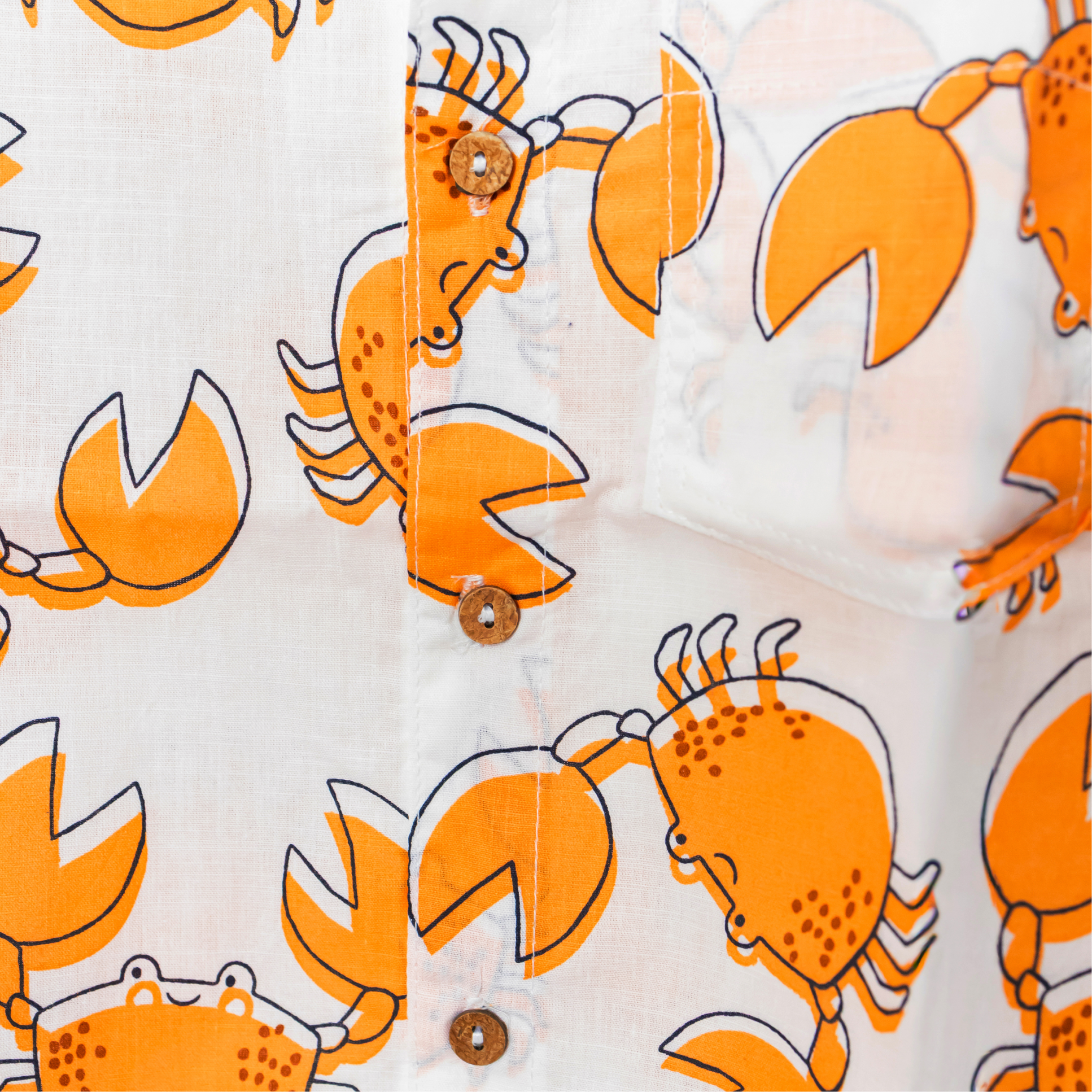 White With Orange Crabs