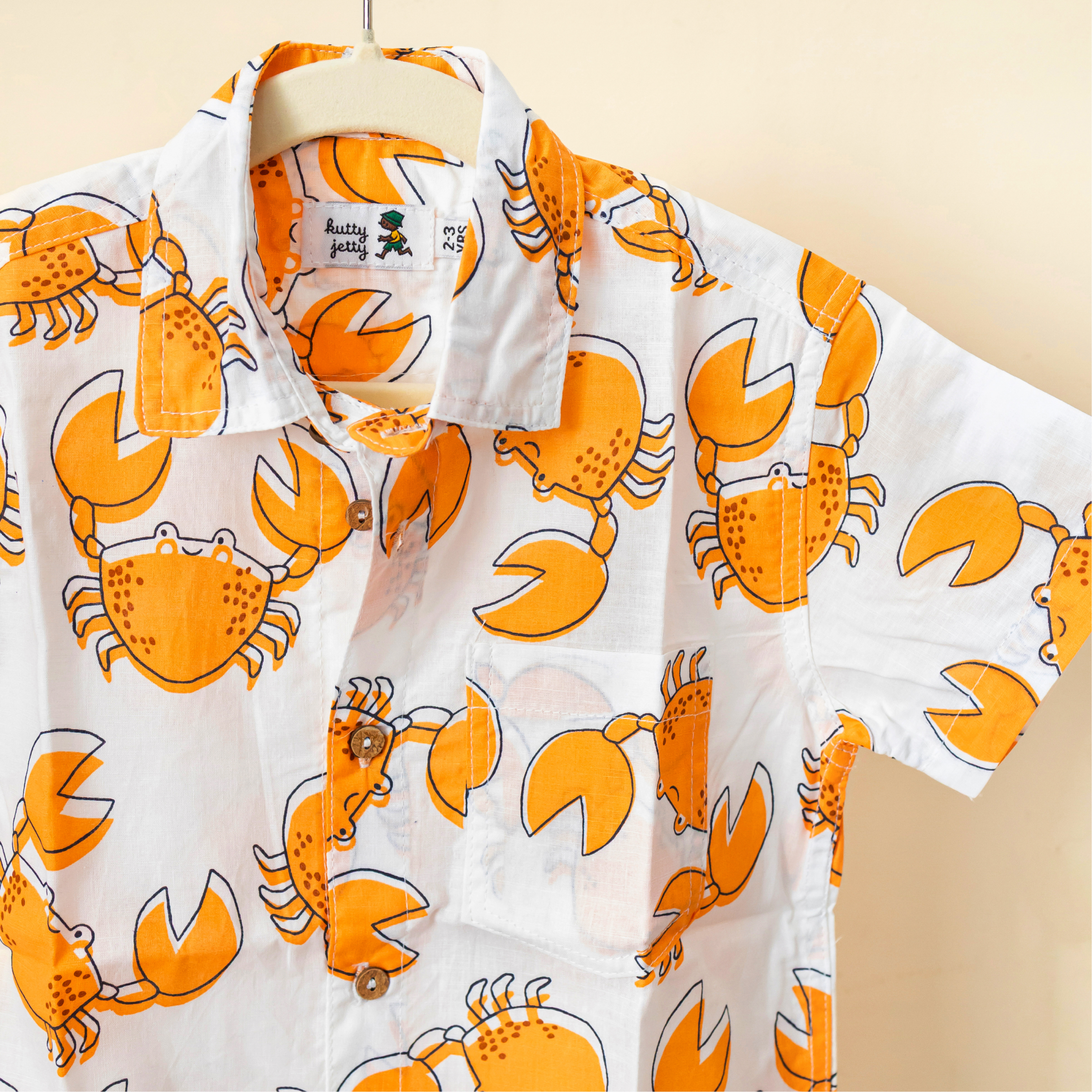 White With Orange Crabs