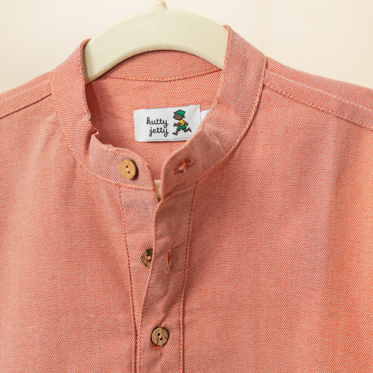 Cotton Linen Kurta - Light Red