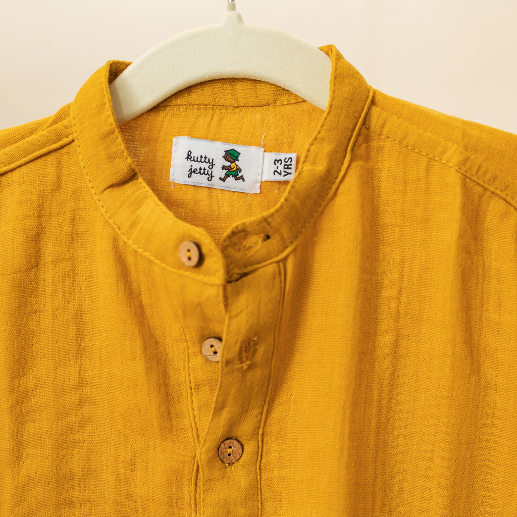 Crinkled Cotton - Mustard Yellow