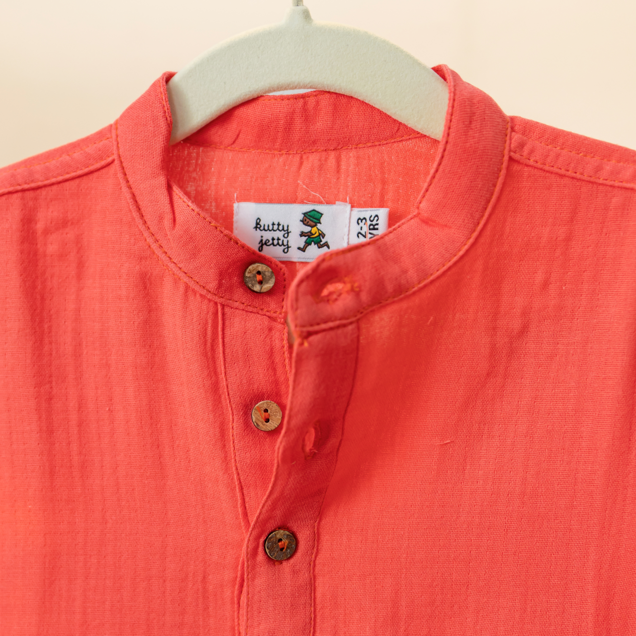 Crinkled Cotton - Bright Red-Orange